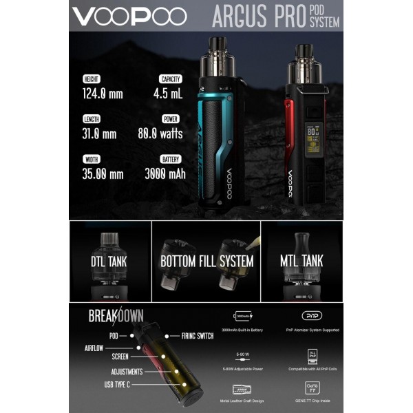 Voopoo ARGUS PRO 80W Pod Mod Kit - 3000mah