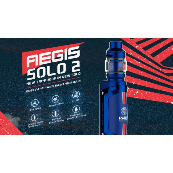 Geekvape Aegis Solo 2 S100 Kit - PSG Saint-Germain Edition